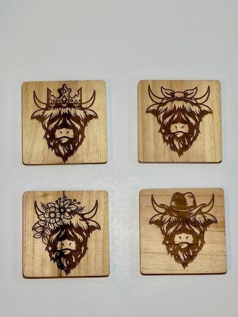 Wood coaster set